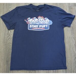GHOSTBUSTERS STAY PUFT Marshmallow Man T Shirt Size L Blue Retro Casual Anime
